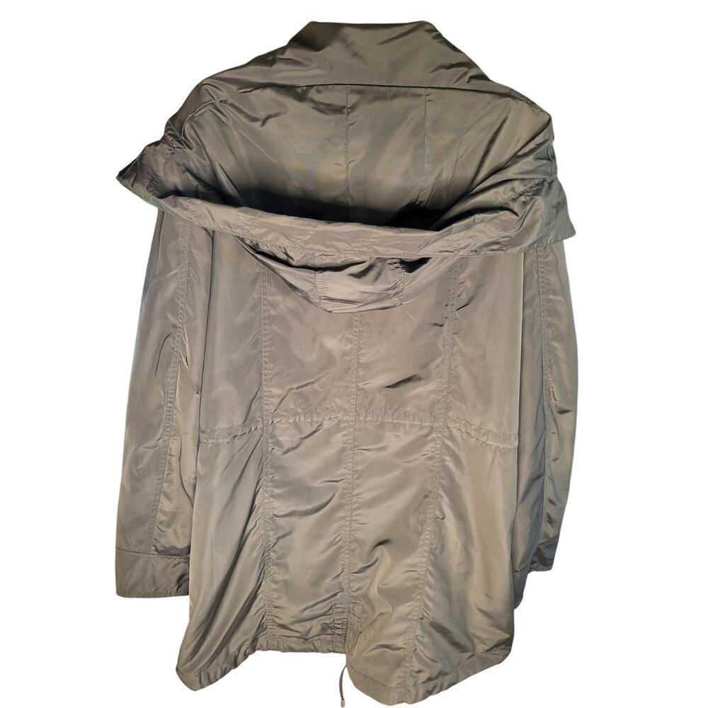 DB Women Jacket Olive Green Hood Zip/Snap Drawcord Lined Pockets Sz XL - Picture 3 of 9